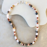 'Valerie' Edelsteen Ketting met Rozenkwarts en Hessoniet