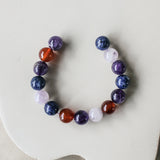 'Julie' Edelsteen Armband met Amethist, Blauwe Jaspis en Agaat