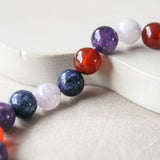 'Julie' Edelsteen Armband met Amethist, Blauwe Jaspis en Agaat