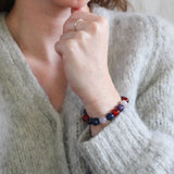 'Julie' Edelsteen Armband met Amethist, Blauwe Jaspis en Agaat