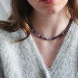 'Mabel' Lepidoliet en Amethist Ketting