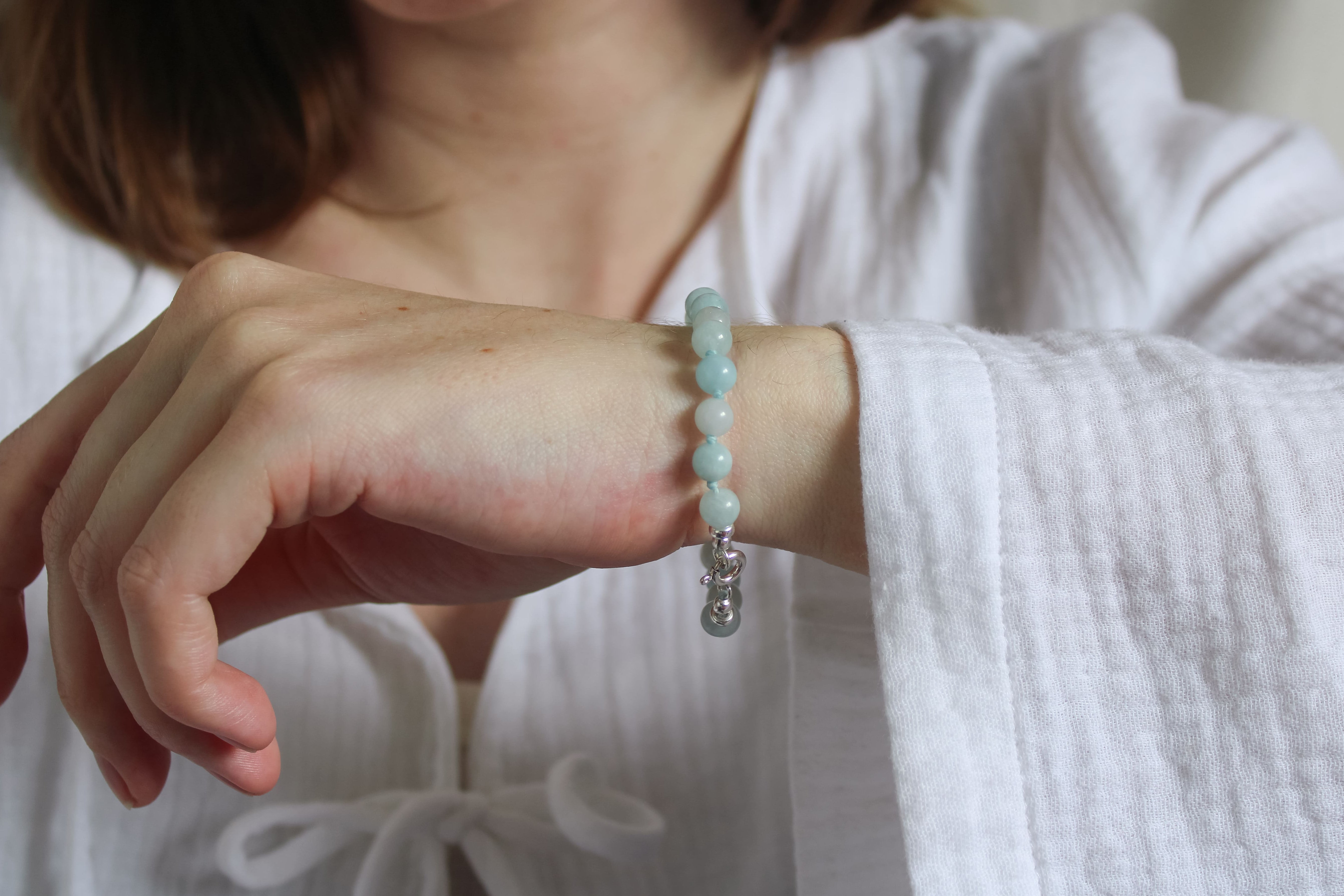 Aquamarijn armband 'Inès'