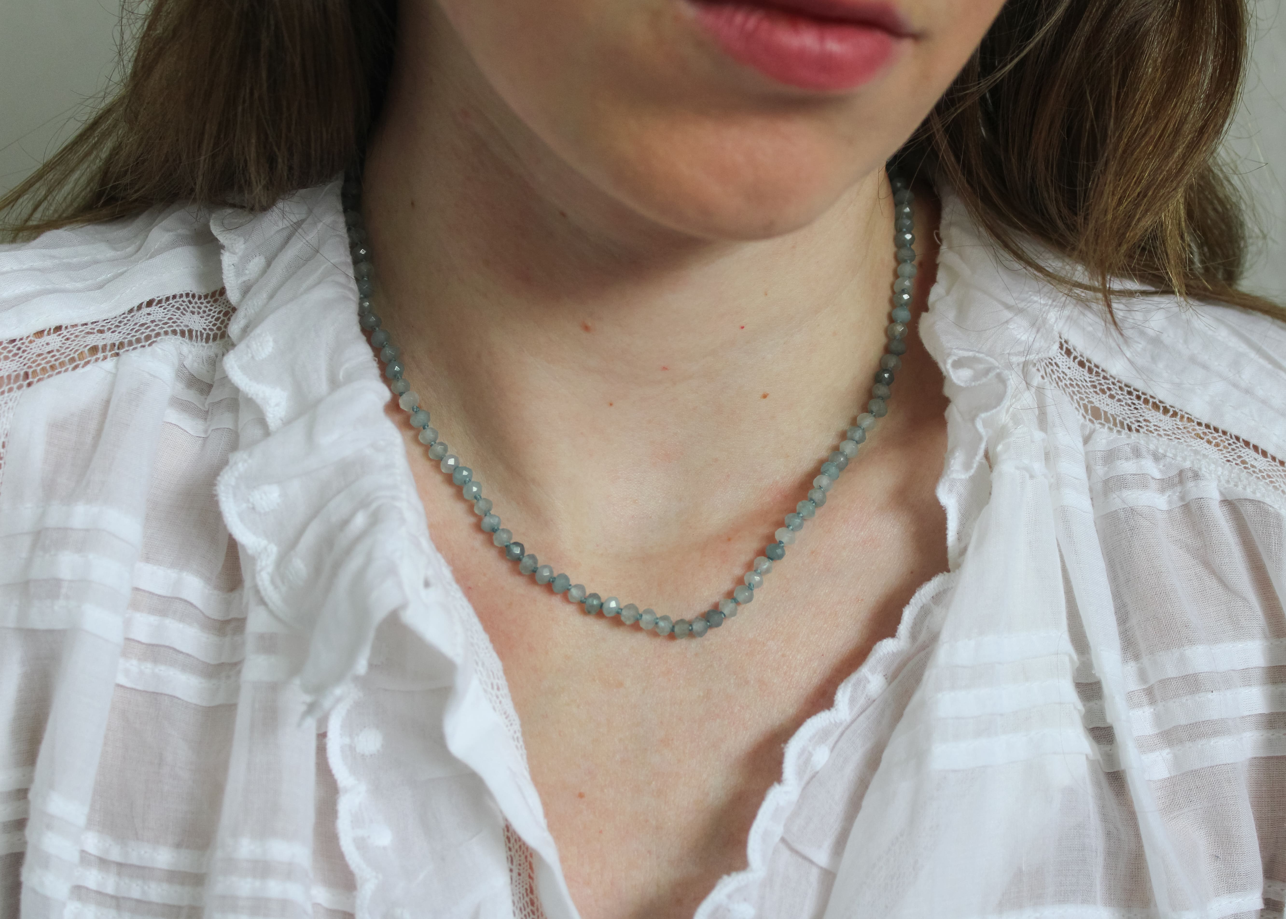 Aquamarijn ketting 'Celia'