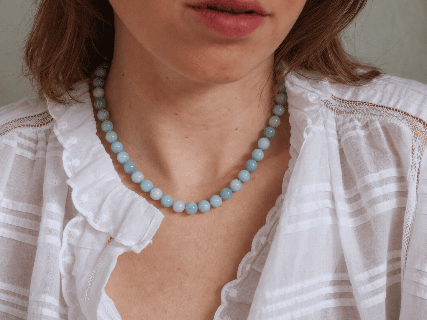 Aquamarijn ketting 'Emma'
