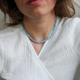 'Mabel' Aquamarijn Ketting