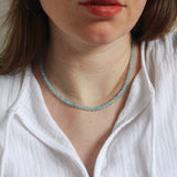 Aquamarijn ketting 'Flore'