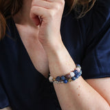 'Julie' Edelsteen Armband met Sodaliet en Rhodoniet