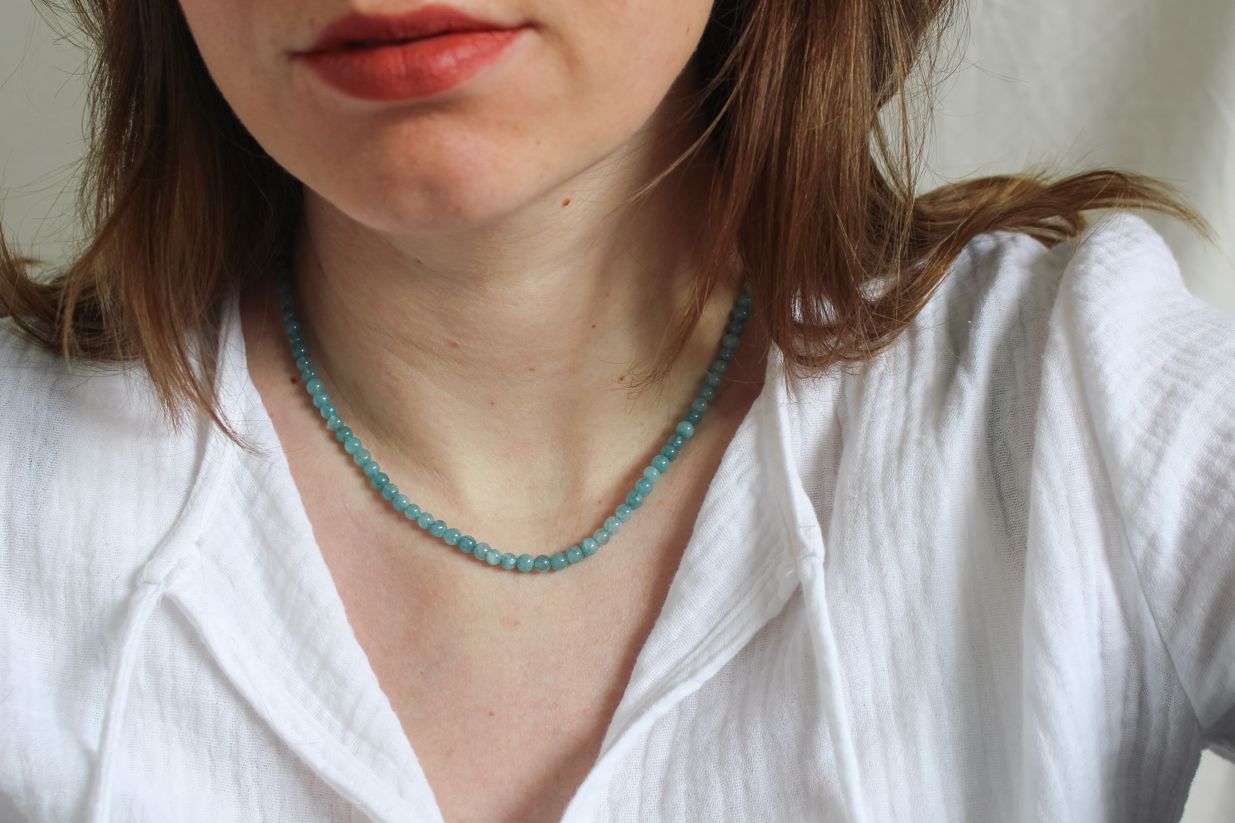 Chalcedoon ketting 'Flore'