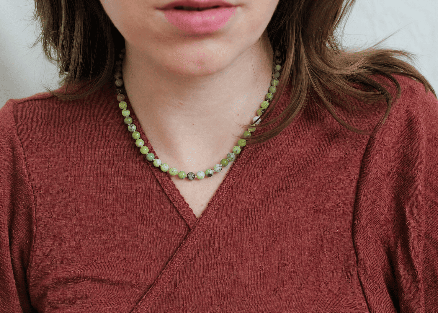 Chrysopraas ketting 'Anne'