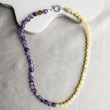 'Mabel' Citrien en Amethist Ketting