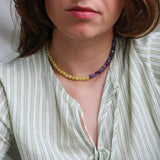 'Mabel' Citrien en Amethist Ketting