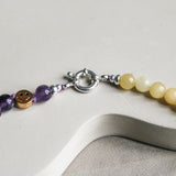 'Mabel' Citrien en Amethist Ketting
