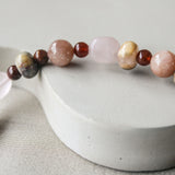 'Valerie' Edelsteen Armband met Rozenkwarts en Hessoniet