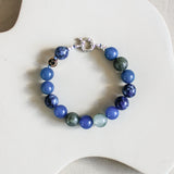 'Julie' Edelsteen Armband met Blauwe Agaat en Labradoriet