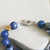 'Julie' Edelsteen Armband met Blauwe Agaat en Labradoriet