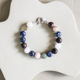 'Julie' Edelsteen Armband met Sodaliet en Rhodoniet