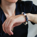 'Julie' Edelsteen Armband met Sodaliet en Rhodoniet
