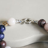 'Julie' Edelsteen Armband met Sodaliet en Rhodoniet
