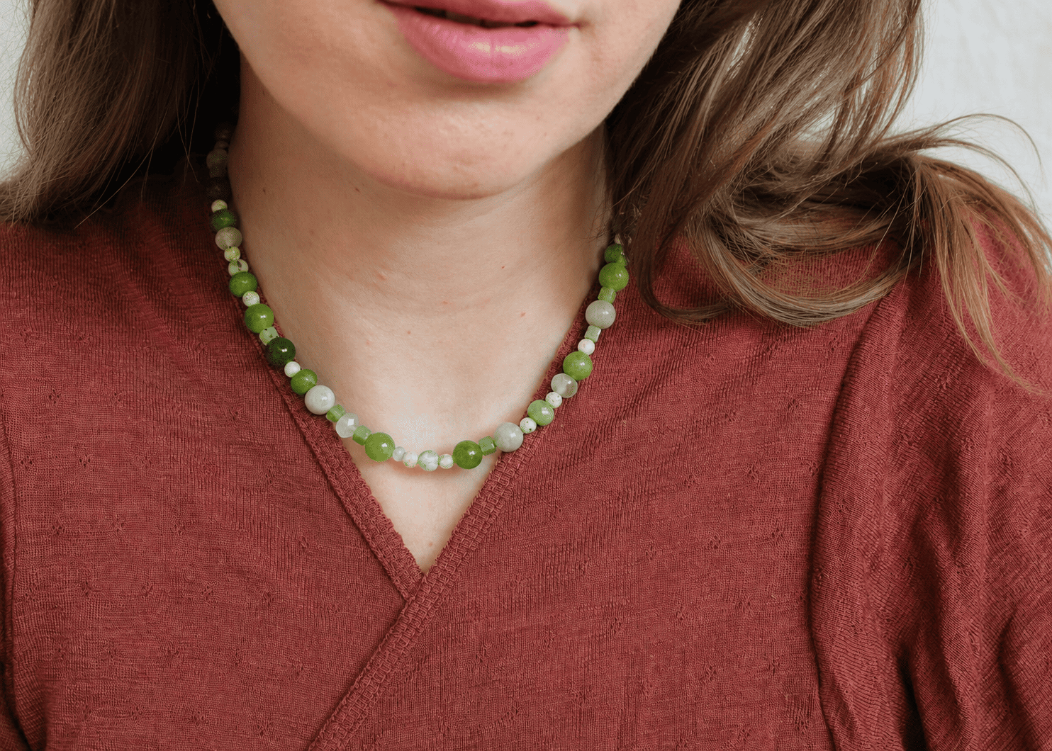 Edelsteen ketting 'Olive'