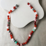 'Ella' Edelsteen Ketting met Carneool en Rhodoniet