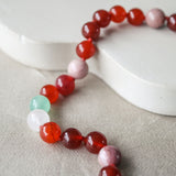 'Ella' Edelsteen Ketting met Carneool en Rhodoniet