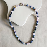 'Mabel' Edelsteen Ketting met Sodaliet en Rozenkwarts