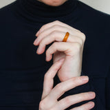 'Elina' Yellow Agate Ring (US 7.5, 17.7mm)