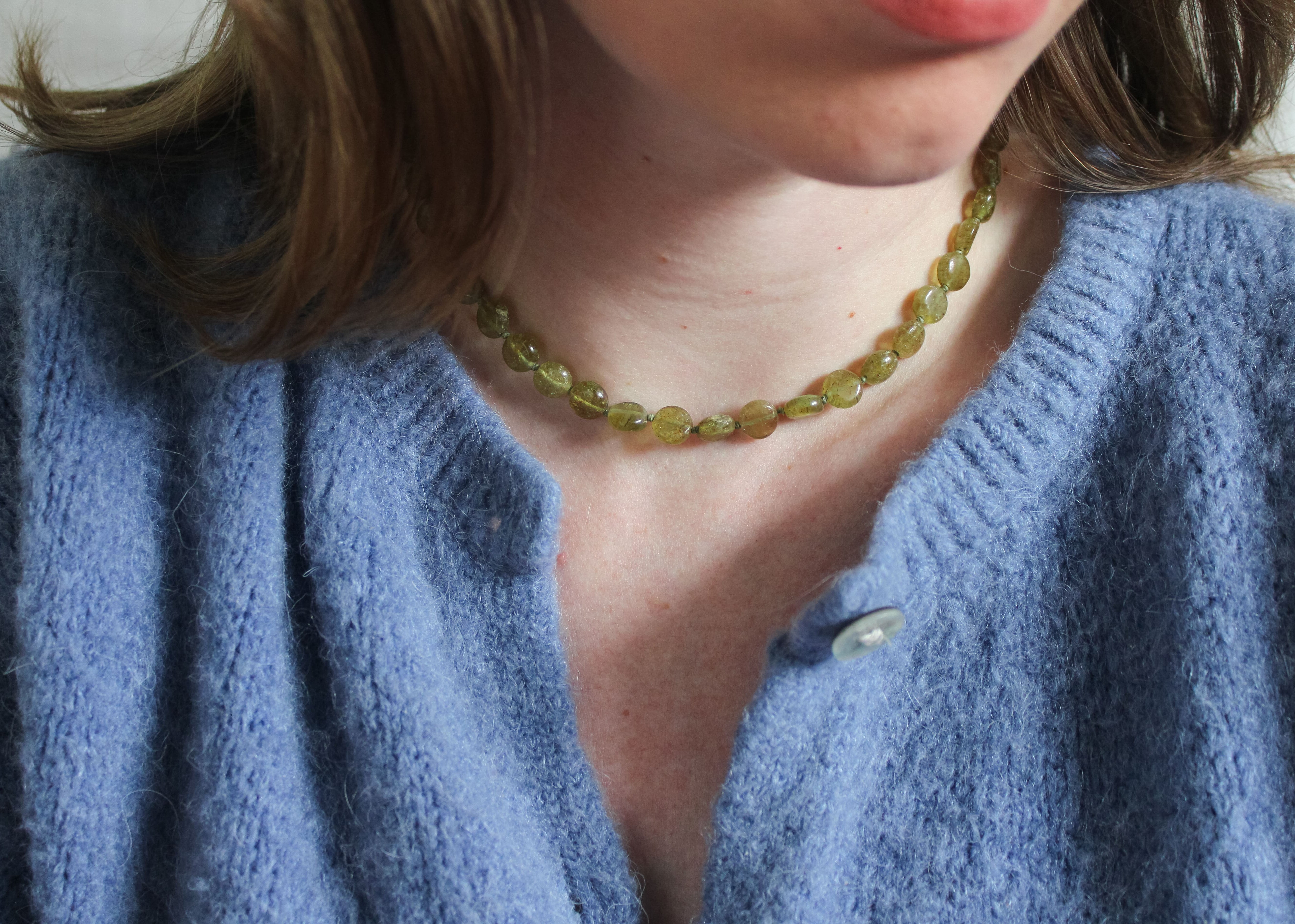 Green garnet necklace 'Ona'