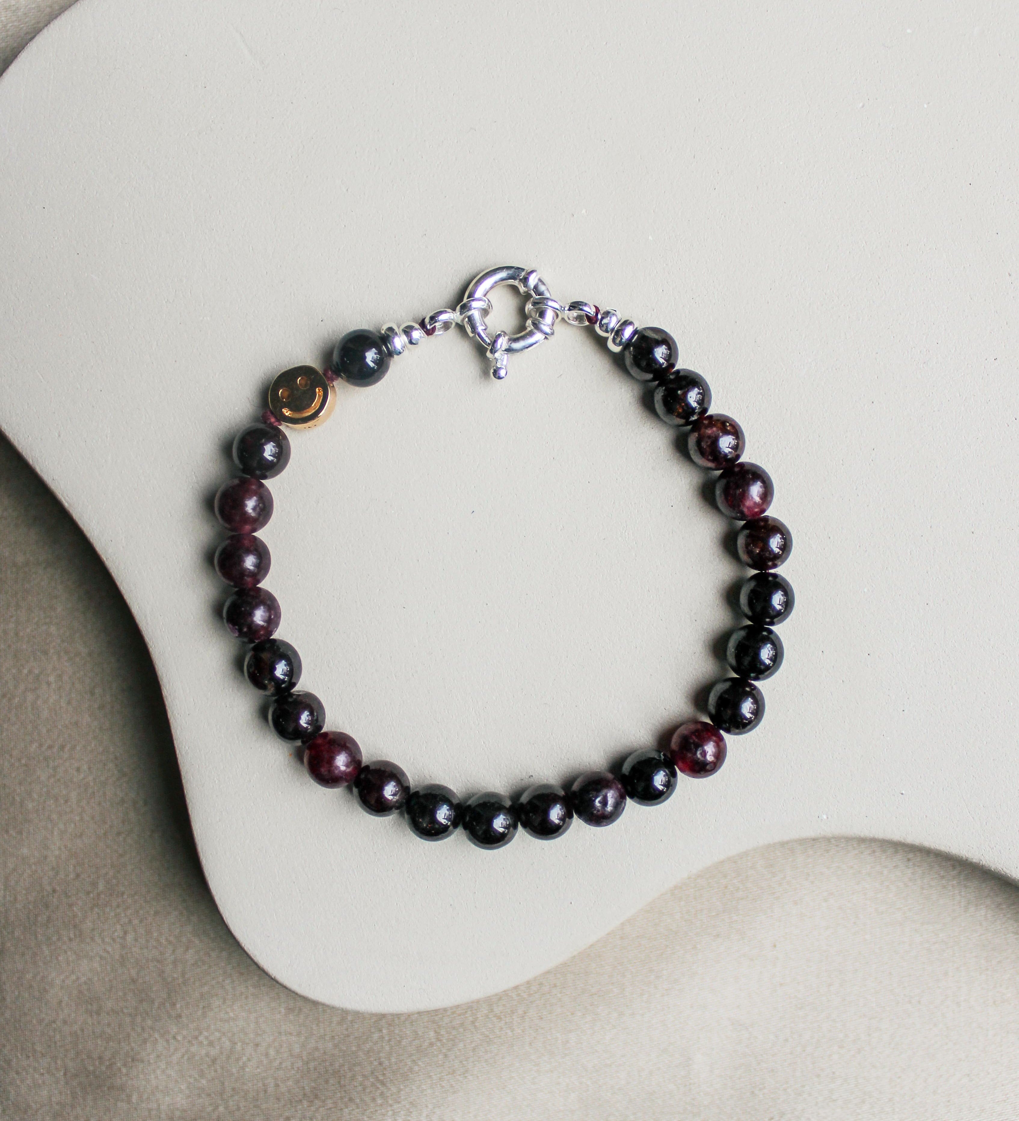 Duurzame granaat edelsteen armband, handgemaakte sieraden
