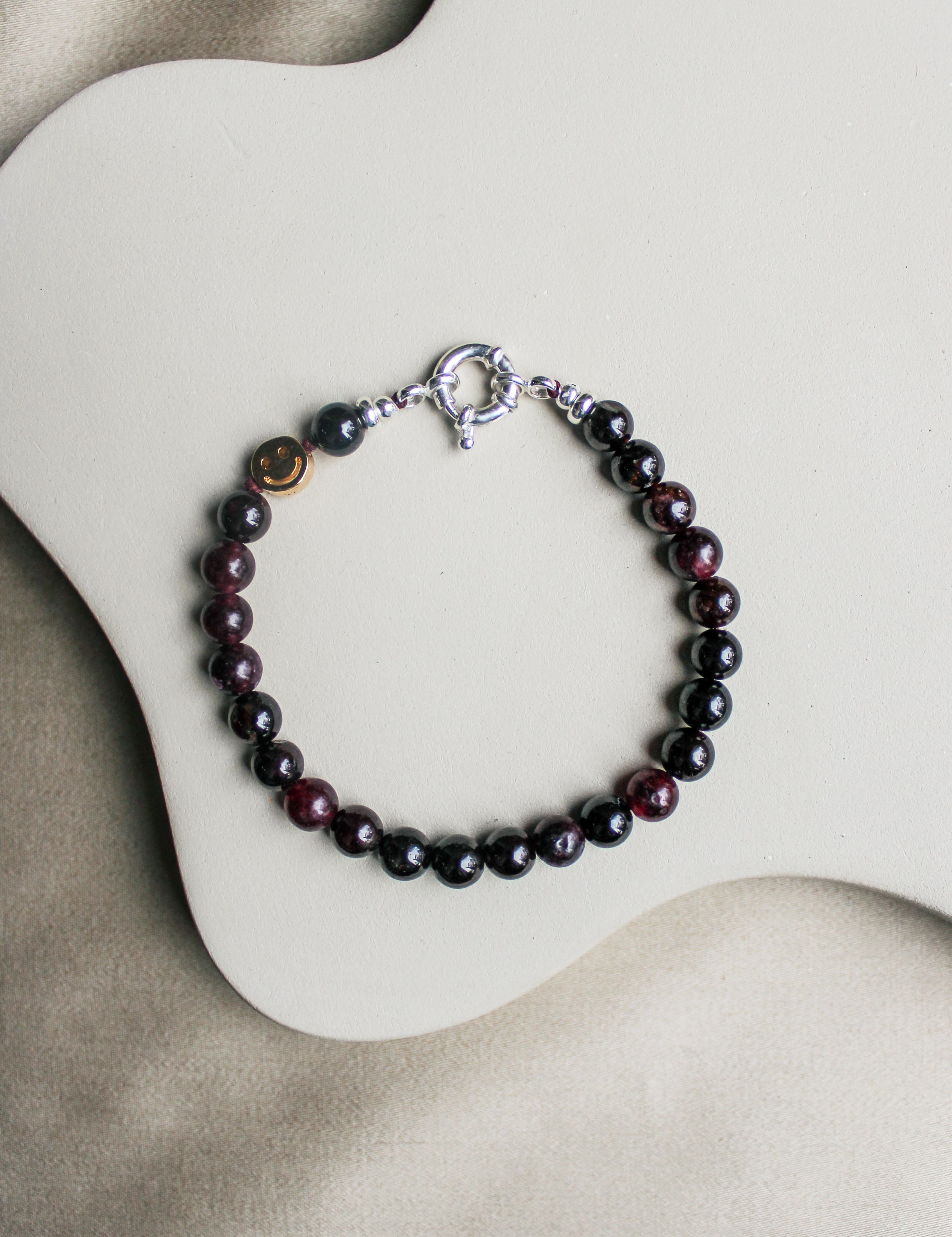 Duurzame granaat edelsteen armband, handgemaakte sieraden