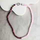 'Mabel' Rozenkwarts en Granaat Ketting