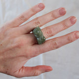 'Leona' Jade Ring met Leeuw (US 10.5, 20.2mm)