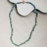 Cyaniet en chalcedoon ketting 'Chloe'