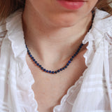 Matte lapis lazuli ketting 'Féline'