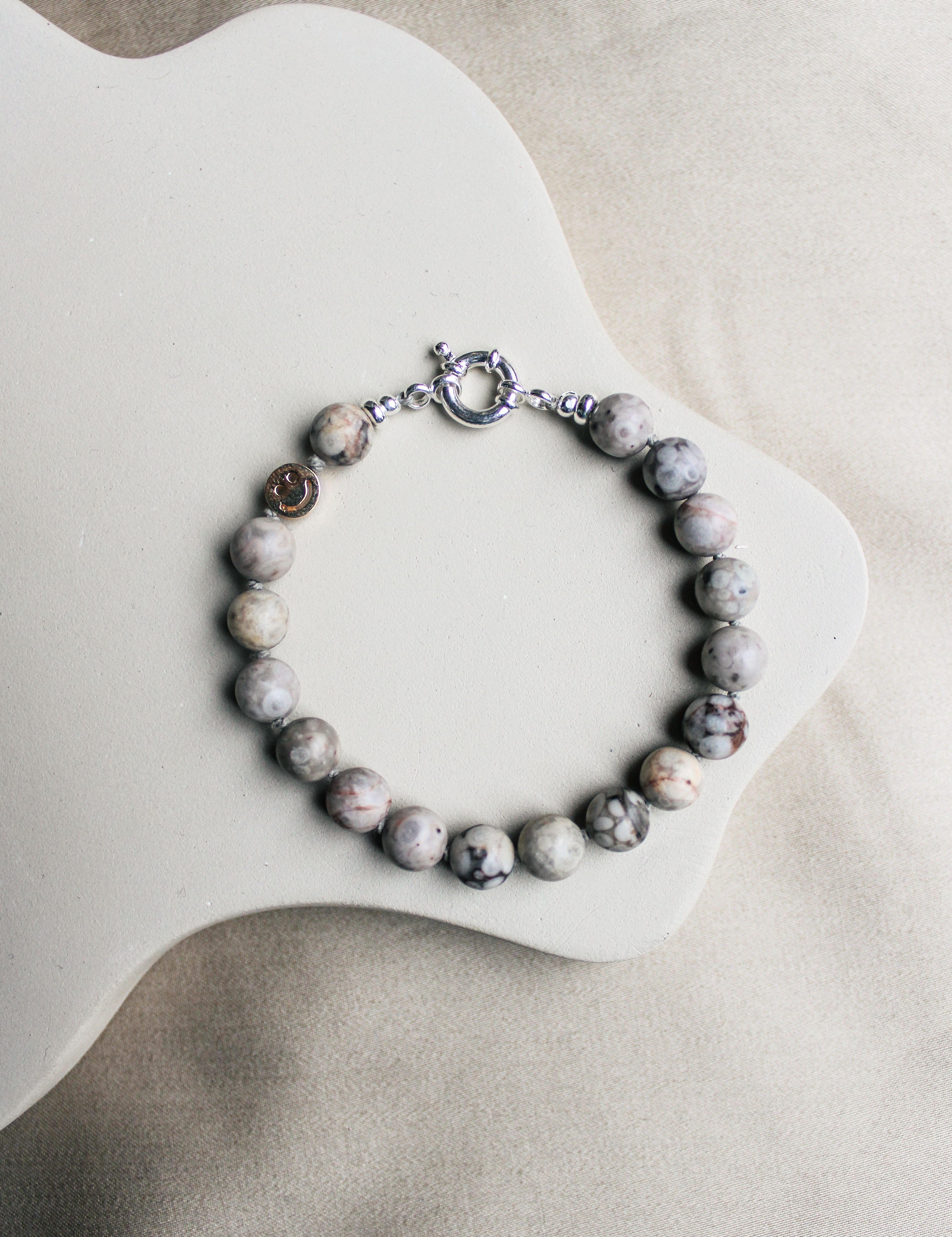 Duurzame maifan mineraal armband, handgemaakte sieraden