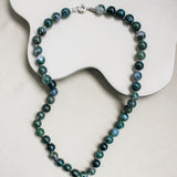 Moss agate necklace 'Stella'