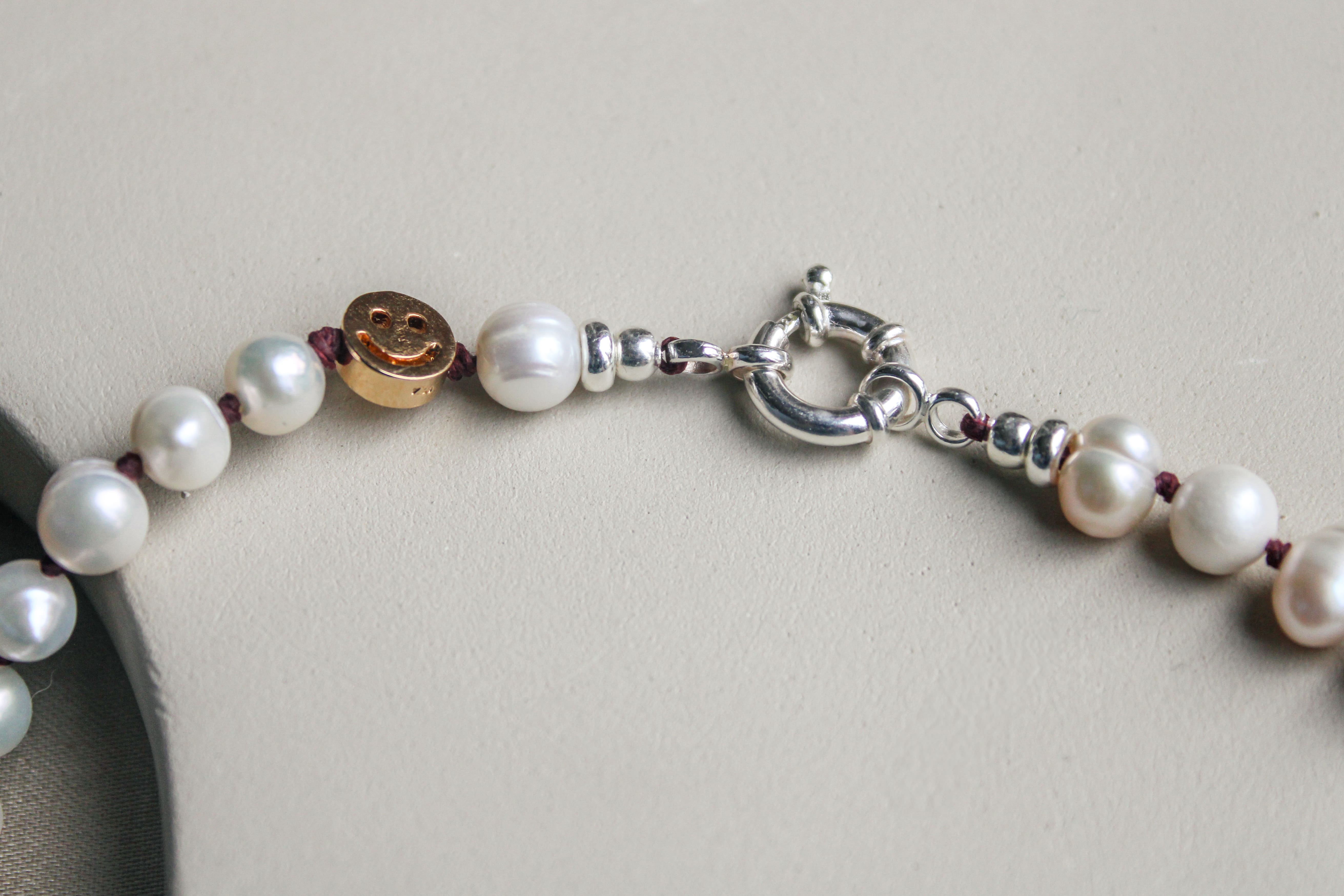 Parel ketting Ruby met zilveren sluiting