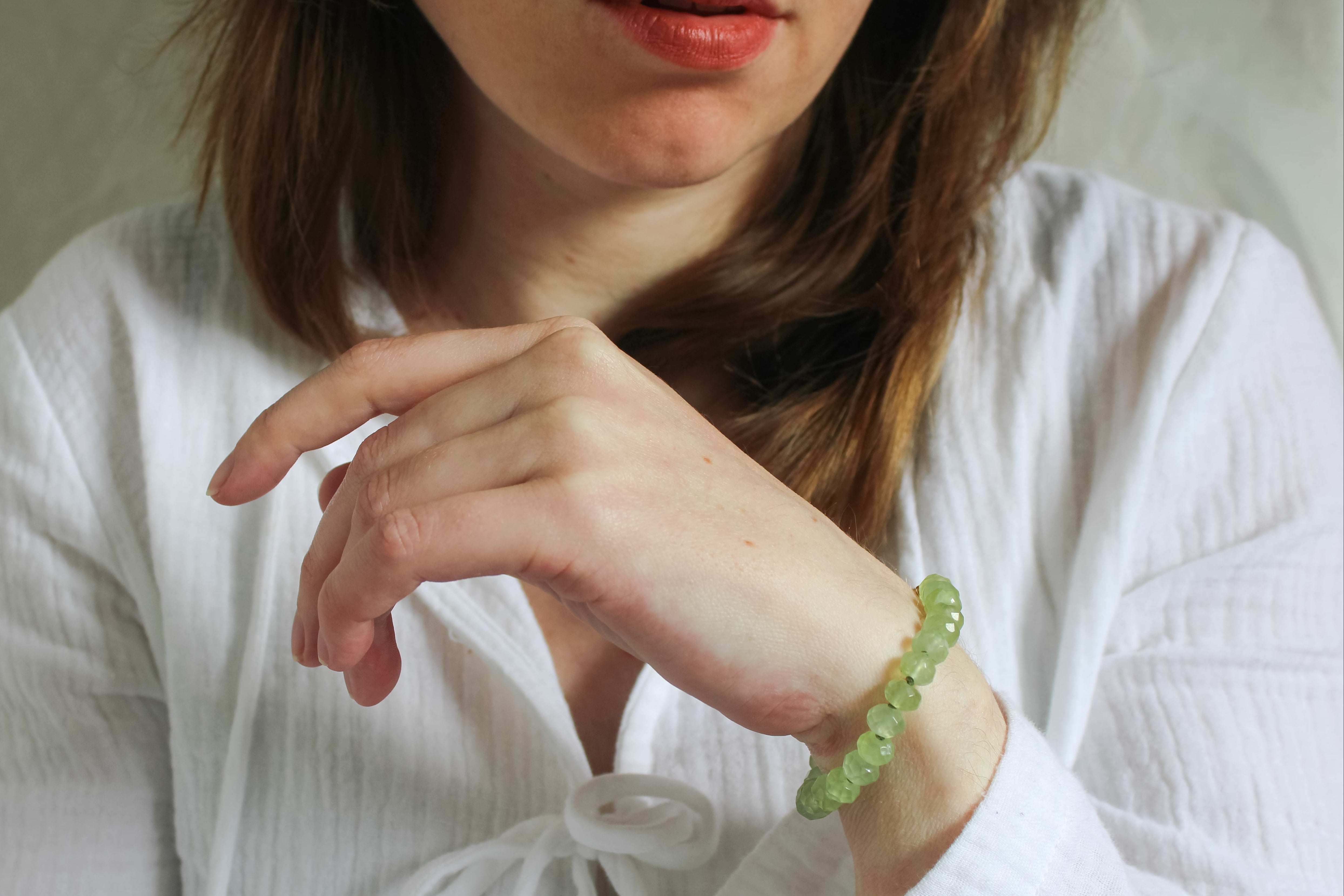 Prehniet armband 'Caro'