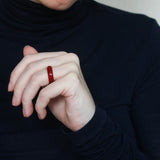 'Sorel' Red Agate Ring (US 7.5, 17.7mm)