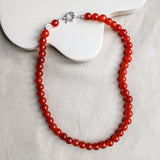 'Anna' Rode Carneool Ketting