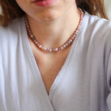 'Mabel' Roze Opaal Ketting