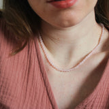 Rozenkwarts ketting 'Flore'