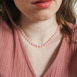 Rozenkwarts ketting 'Inès'