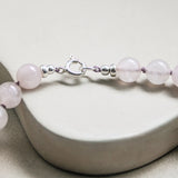 Rozenkwarts ketting 'Stella'