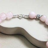 Rozenkwarts en sakura jaspis ketting 'Josie'