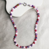 'Mabel' Rozenkwarts, Roze Toermalijn en Amethist Ketting