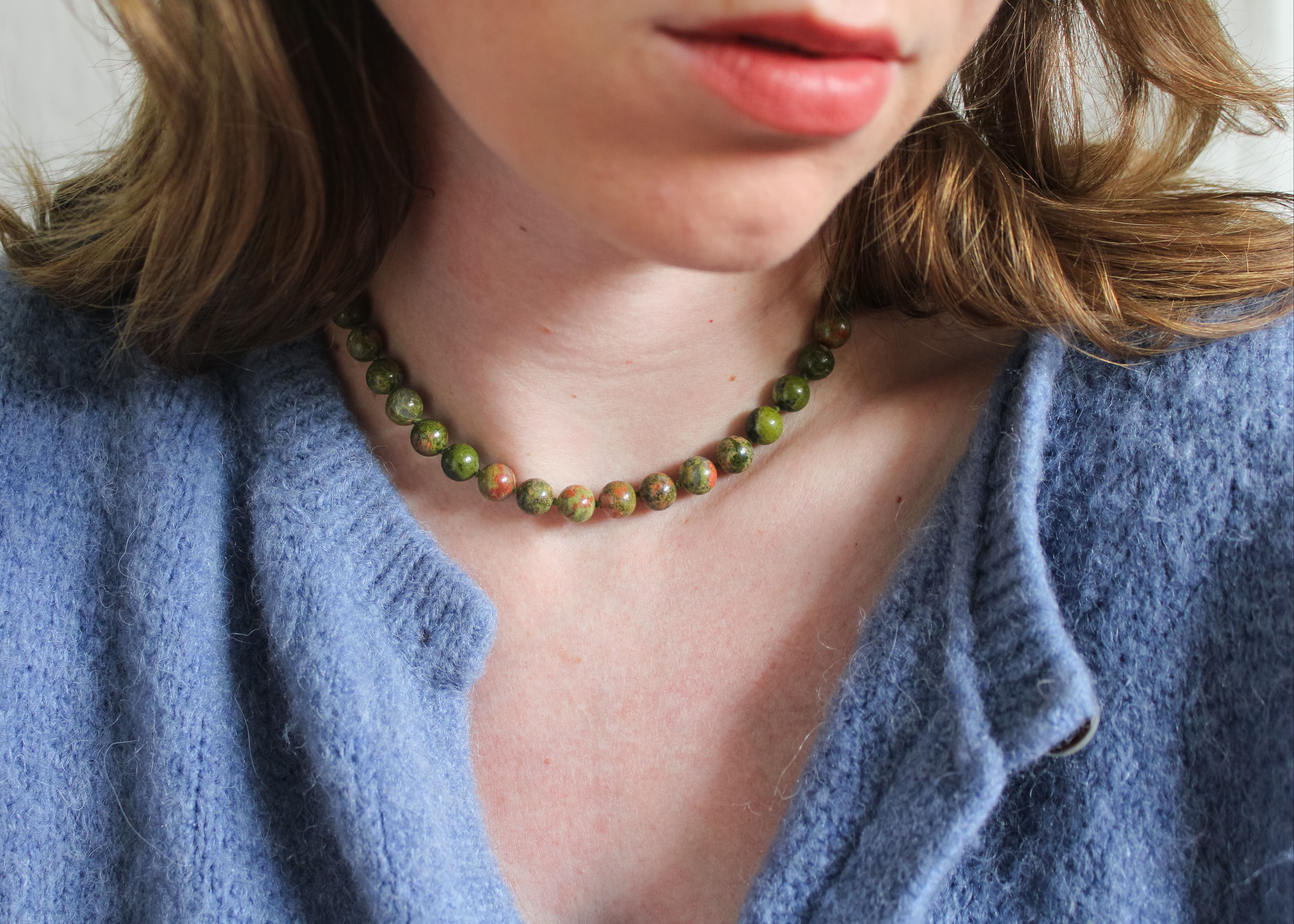 Unakite necklace 'Stella'